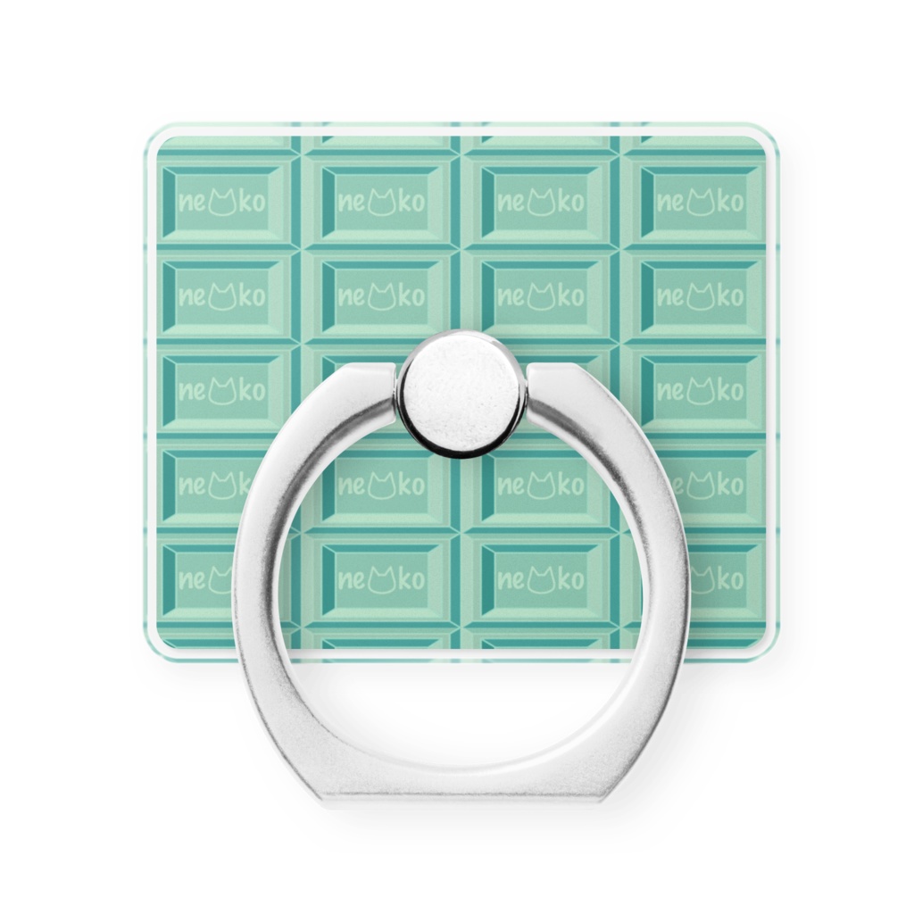 かわいい猫柄のチョコレート 板チョコ風スマホリング