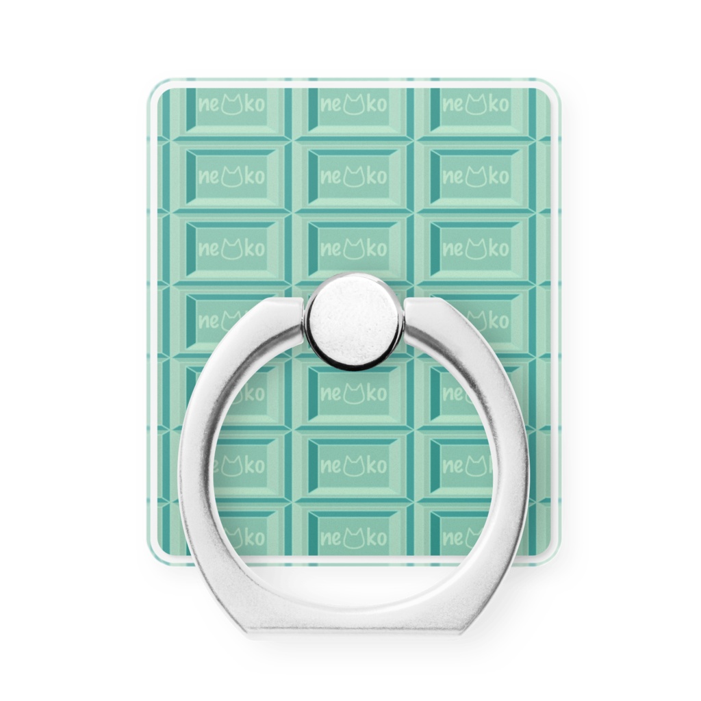 かわいい猫柄のチョコレート 板チョコ風スマホリング