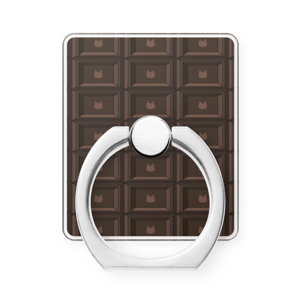 かわいい猫柄のチョコレート 板チョコ風スマホリング