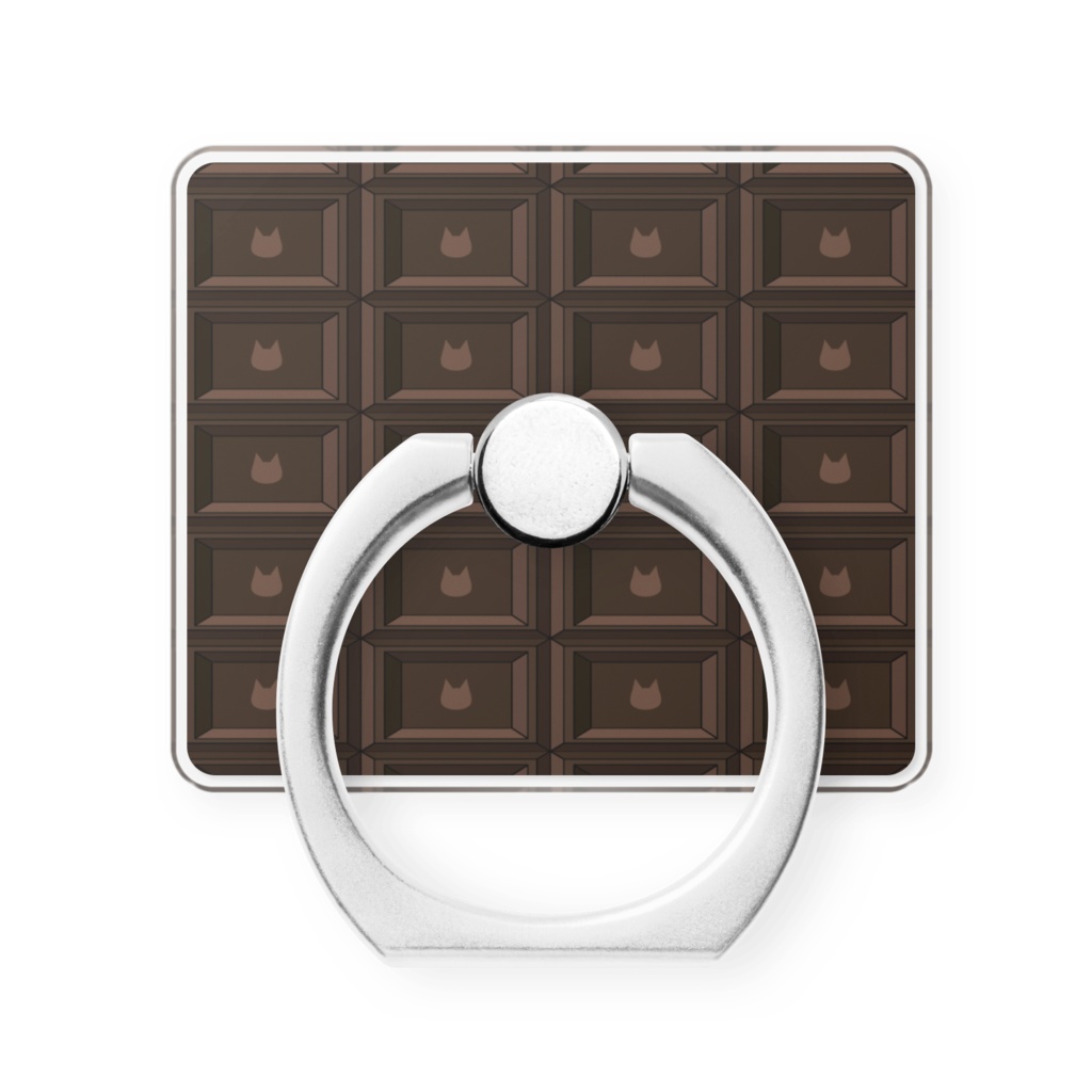 かわいい猫柄のチョコレート 板チョコ風スマホリング