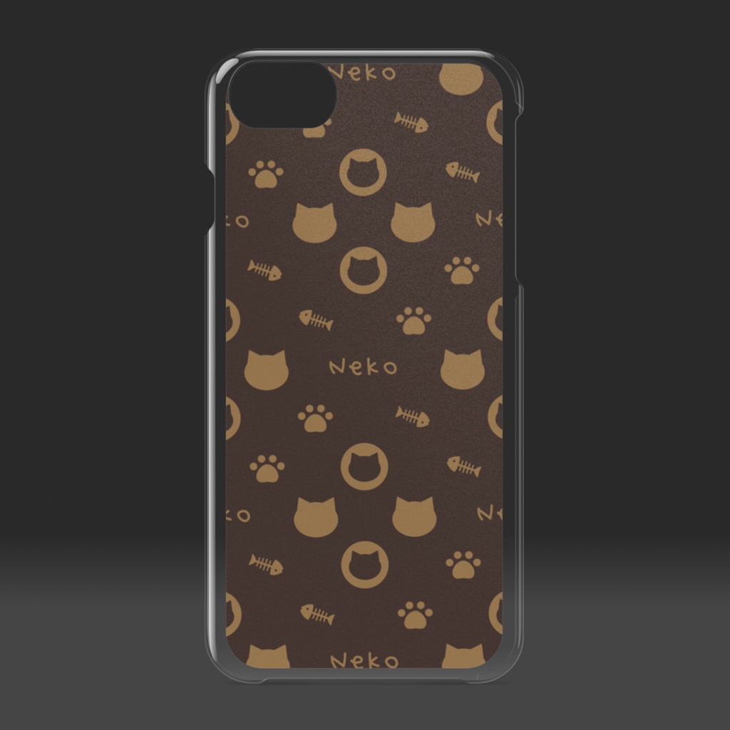 ねこねこモノグラム クリアiPhoneケース ハードケース