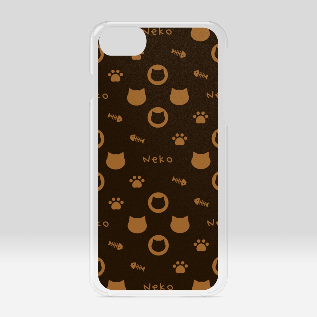 ねこねこモノグラム クリアiPhoneケース ハードケース - ザッハトルテ