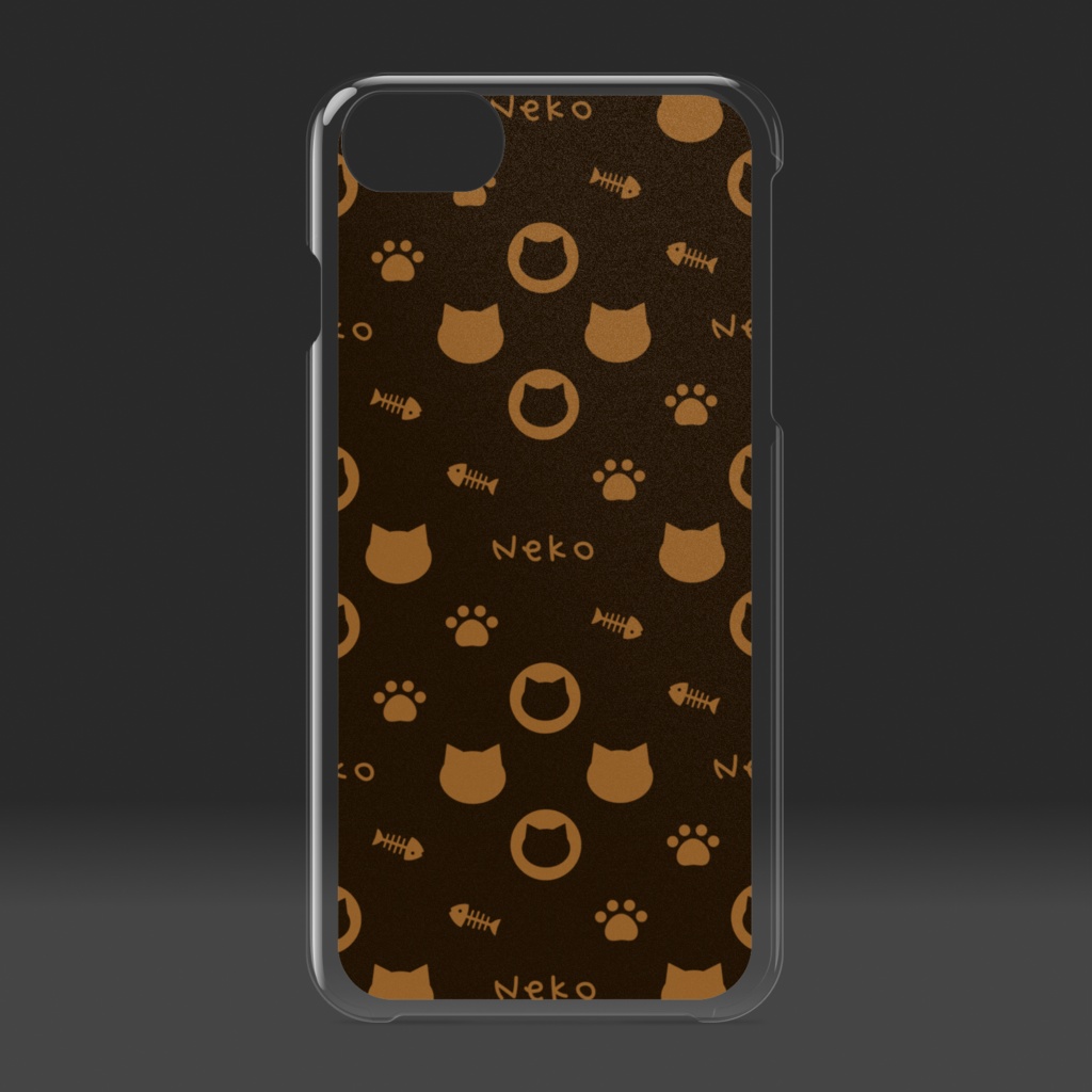 ねこねこモノグラム クリアiPhoneケース ハードケース - ザッハトルテ