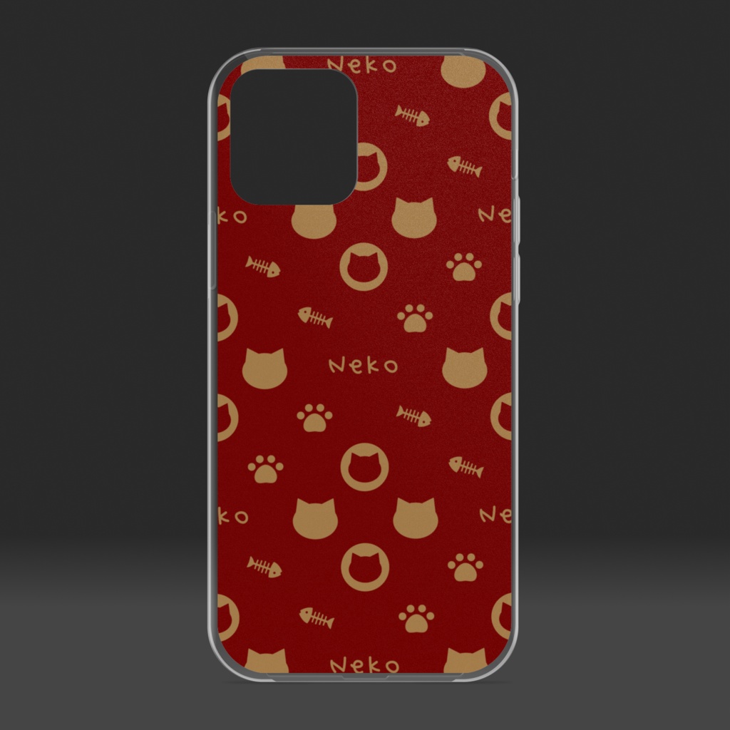 ねこねこモノグラム クリアiPhoneケース ハードケース - ニルヴァナ