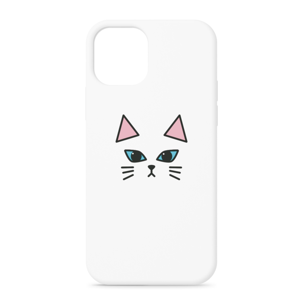 白猫のiPhoneケース ハードケース おめめパッチリver.