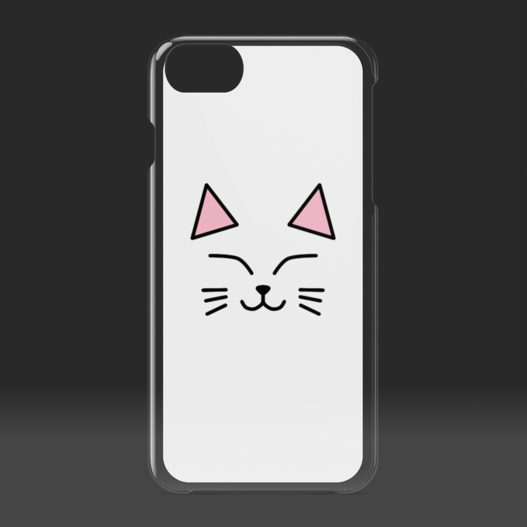白猫のクリアiPhoneケース ハードケース にっこりver.