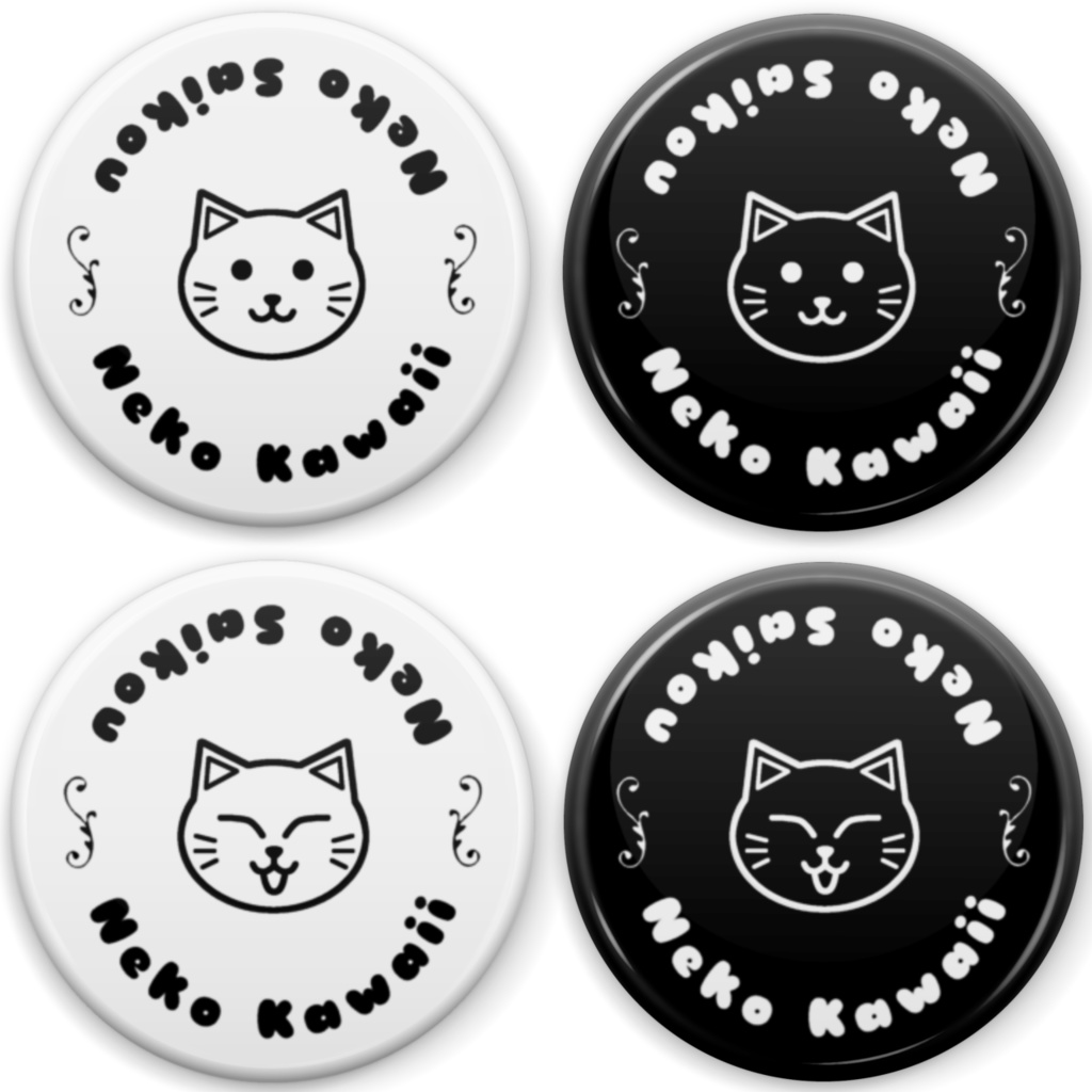 猫猫　缶バッジ　10個 ネコ型缶バッチ