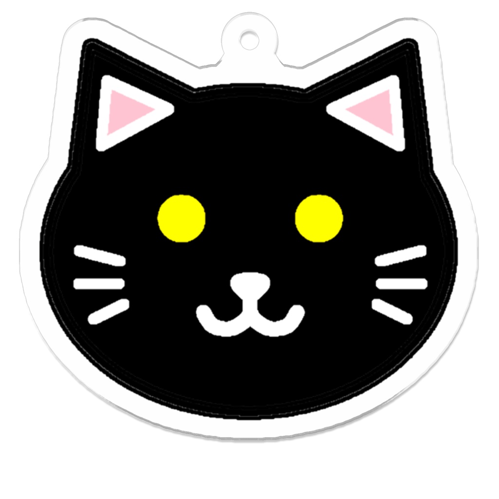 シンプルかわいい!ずんぐりねこのアクリルキーホルダー 50×50(mm) ※コーティングなし