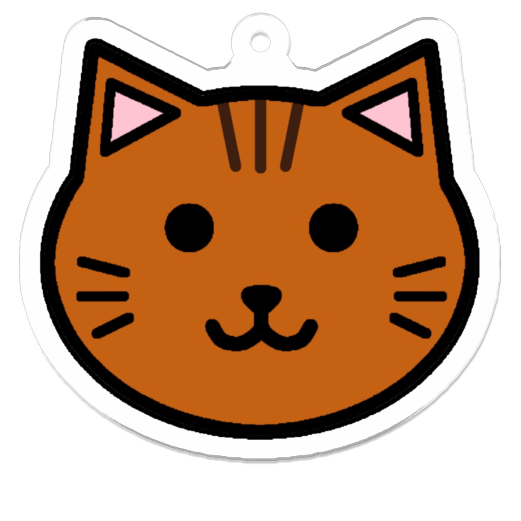 シンプルかわいい!ずんぐりねこのアクリルキーホルダー 50×50(mm) ※コーティングなし