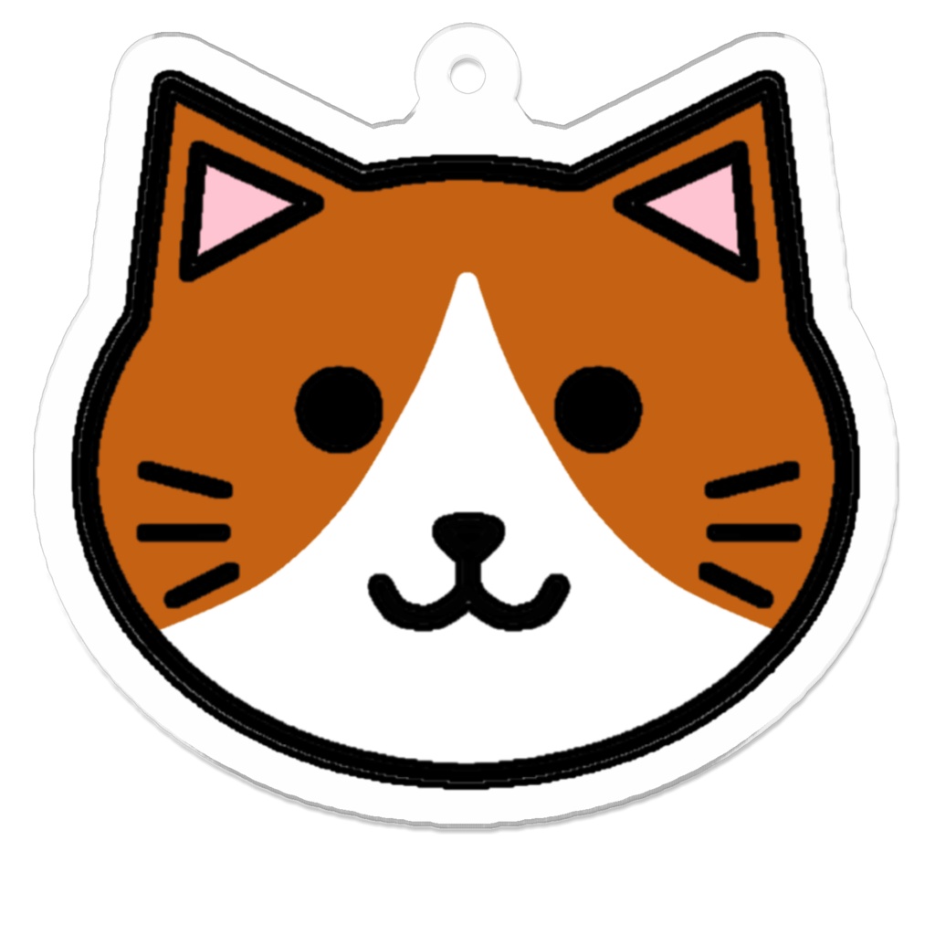 シンプルかわいい!ずんぐりねこのアクリルキーホルダー 50×50(mm) ※コーティングなし