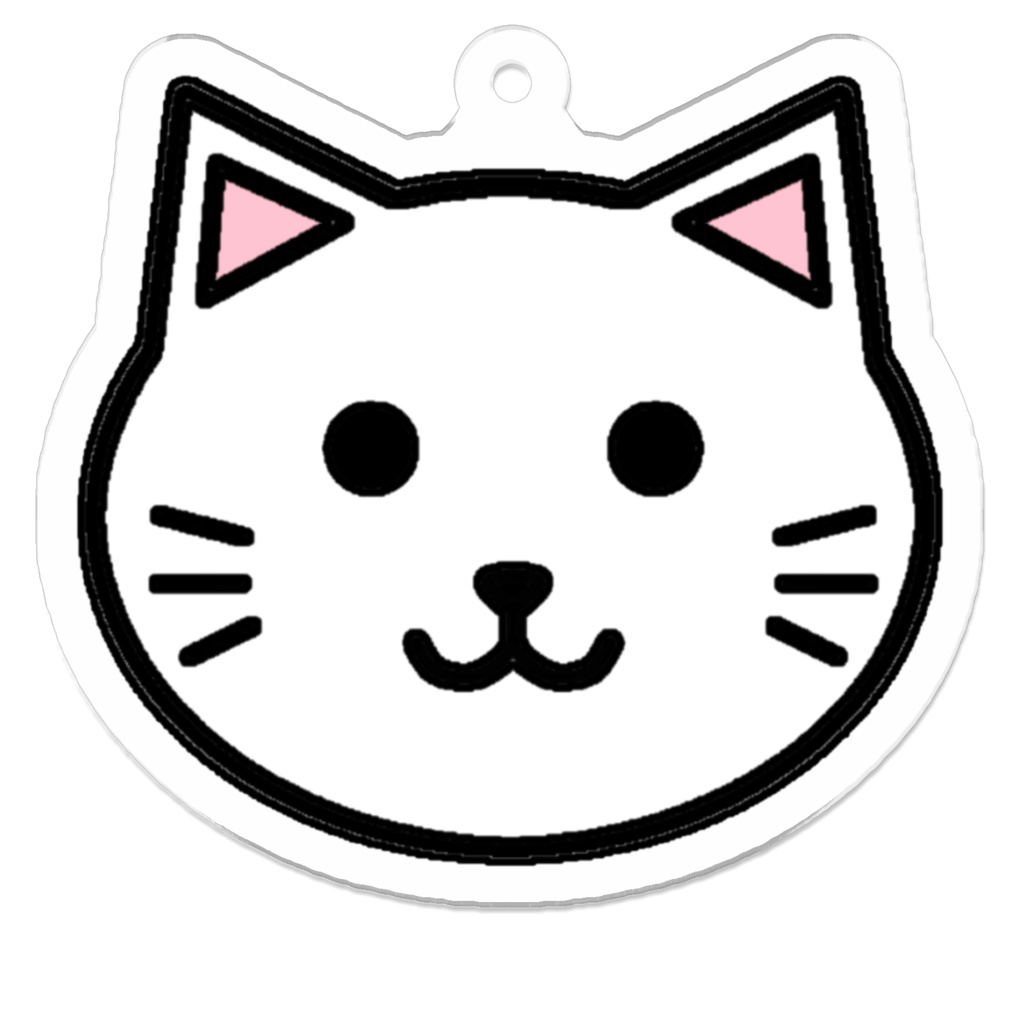 シンプルかわいい!ずんぐりねこのアクリルキーホルダー 50×50(mm) ※コーティングなし
