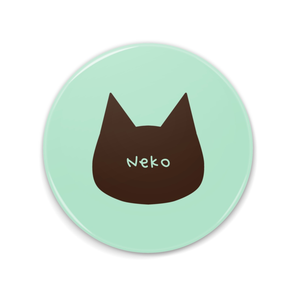 シンプルかわいい猫の缶ミラー 75mm ブリキ