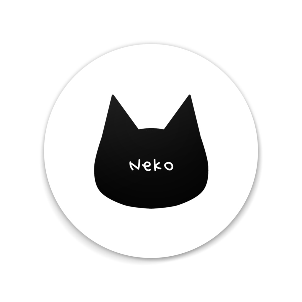 シンプルかわいい猫の缶ミラー 75mm ブリキ