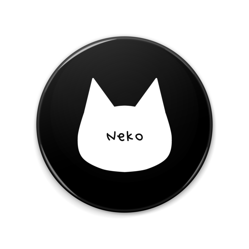 シンプルかわいい猫の缶ミラー 75mm ブリキ