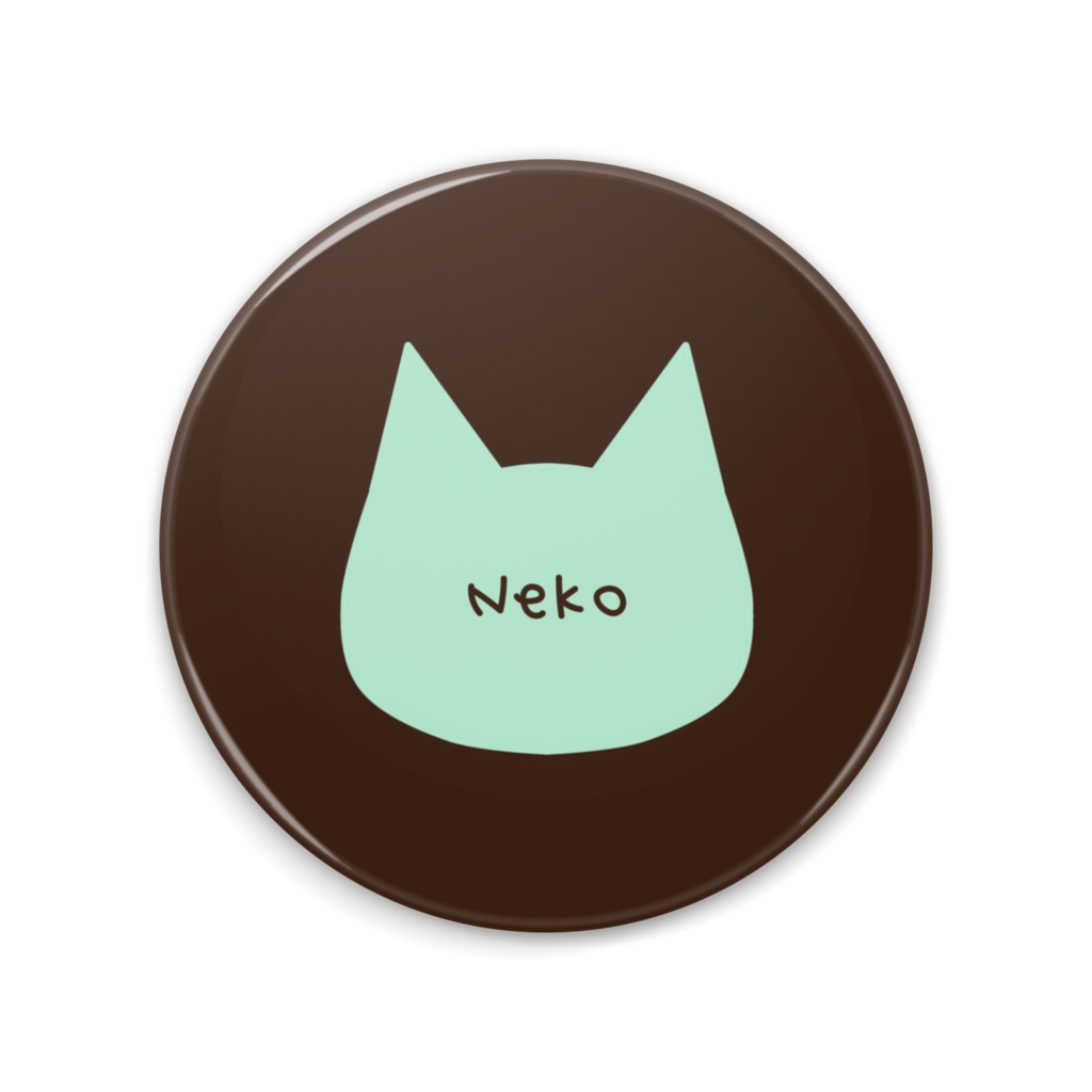 シンプルかわいい猫の缶ミラー 75mm ブリキ