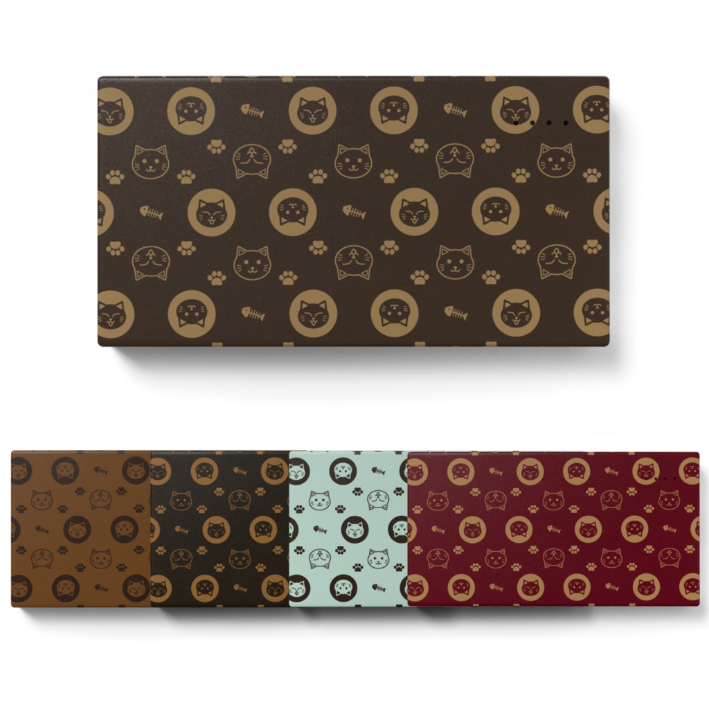 ずんぐりねこのモノグラム モバイルバッテリー チョコレートカラー 5000mAh