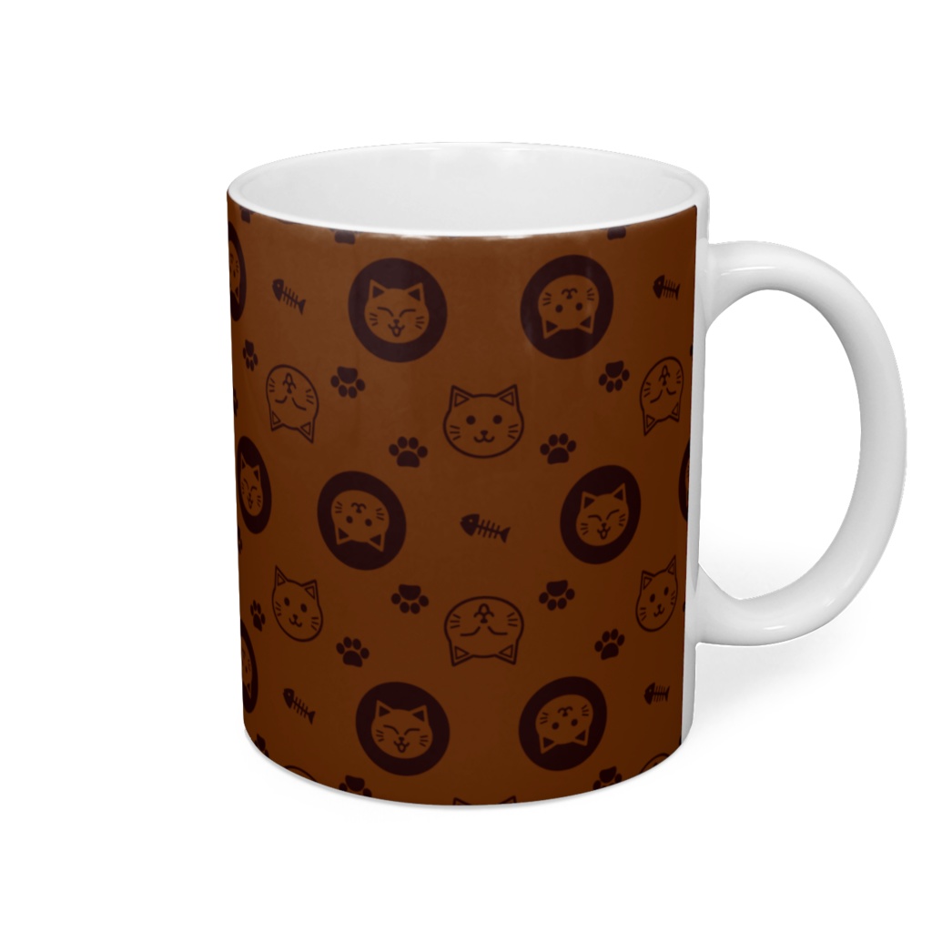 ずんぐりねこのモノグラム マグカップ ストーンウェア