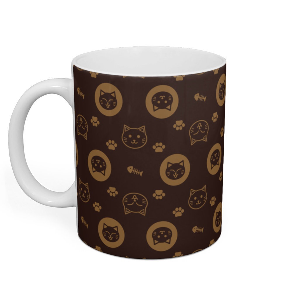 ずんぐりねこのモノグラム マグカップ ストーンウェア