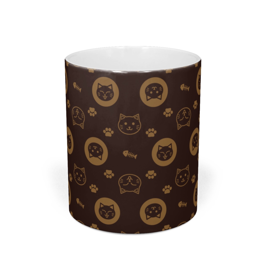 ずんぐりねこのモノグラム マグカップ ストーンウェア