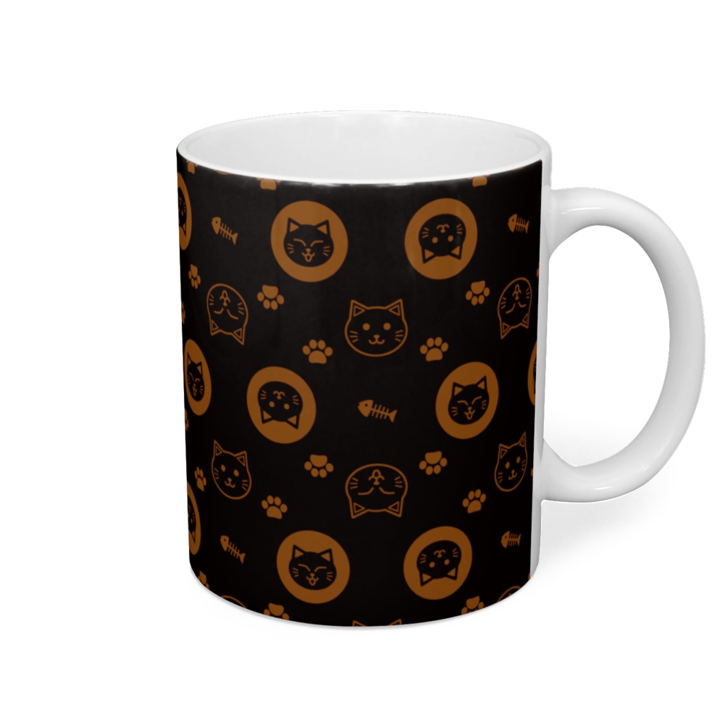 ずんぐりねこのモノグラム マグカップ ストーンウェア