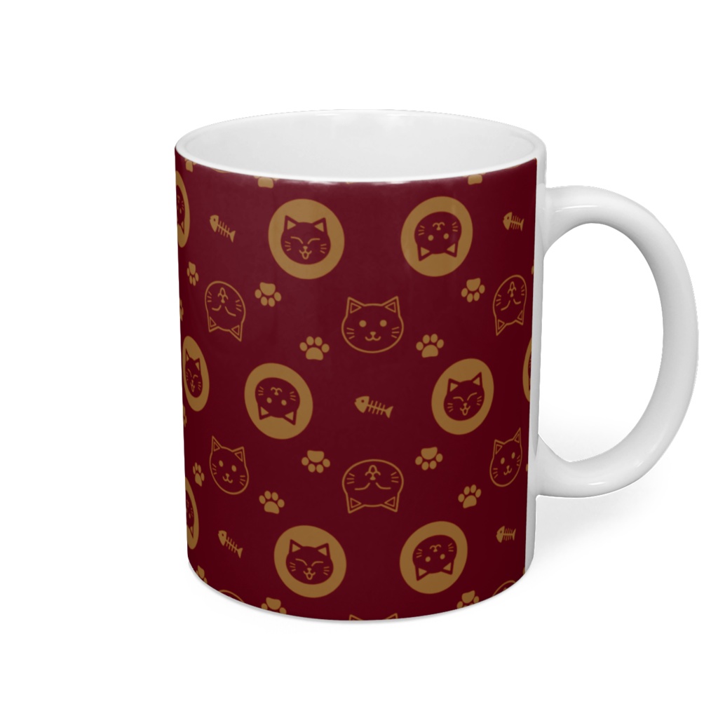 ずんぐりねこのモノグラム マグカップ ストーンウェア