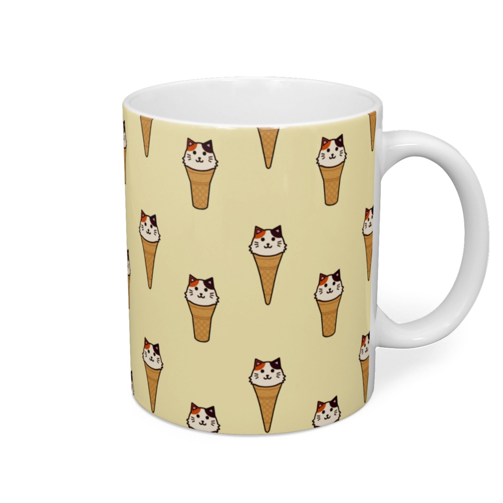 アイスクリームにゃんこのマグカップ ストーンウェア