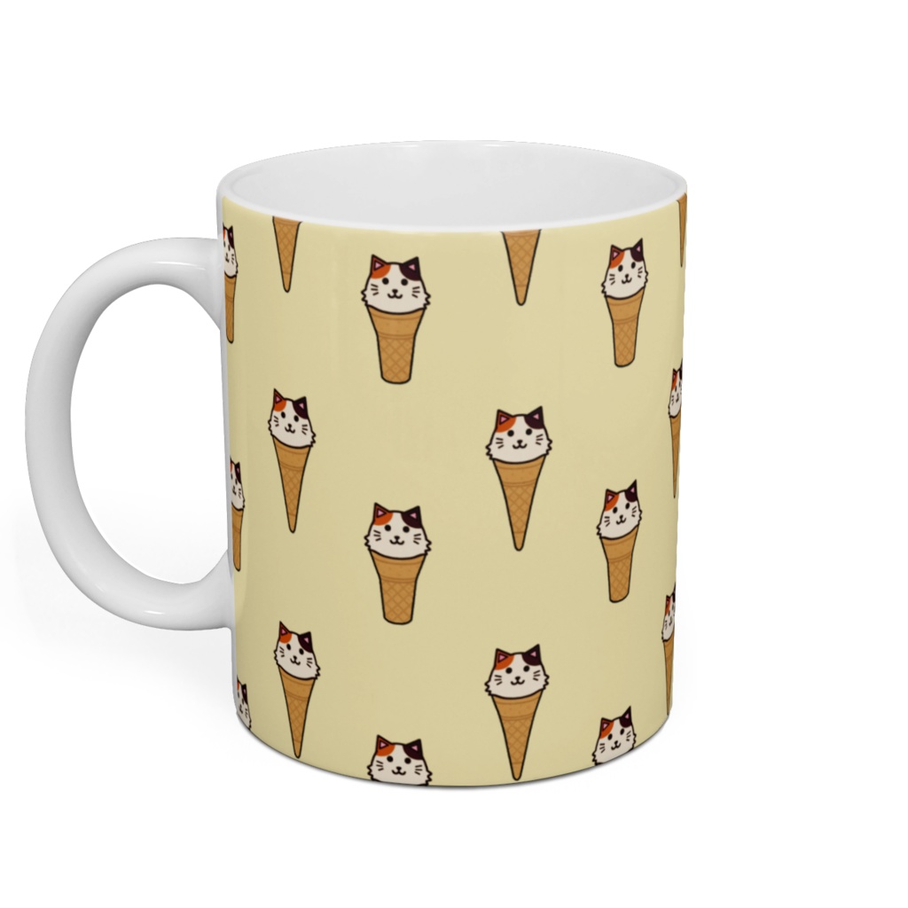 アイスクリームにゃんこのマグカップ ストーンウェア