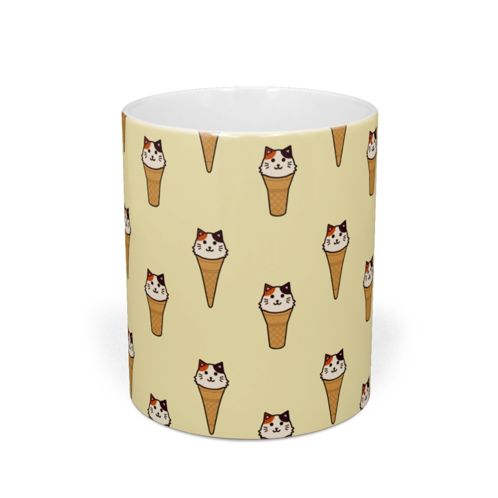 アイスクリームにゃんこのマグカップ ストーンウェア