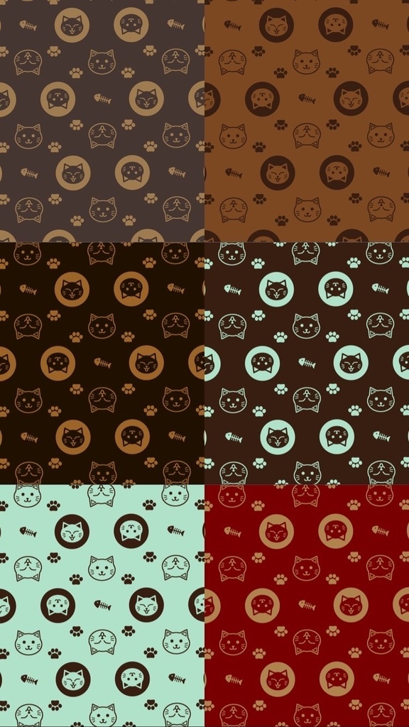【スマホ用壁紙】ずんぐりねこのモノグラム 1500×2668