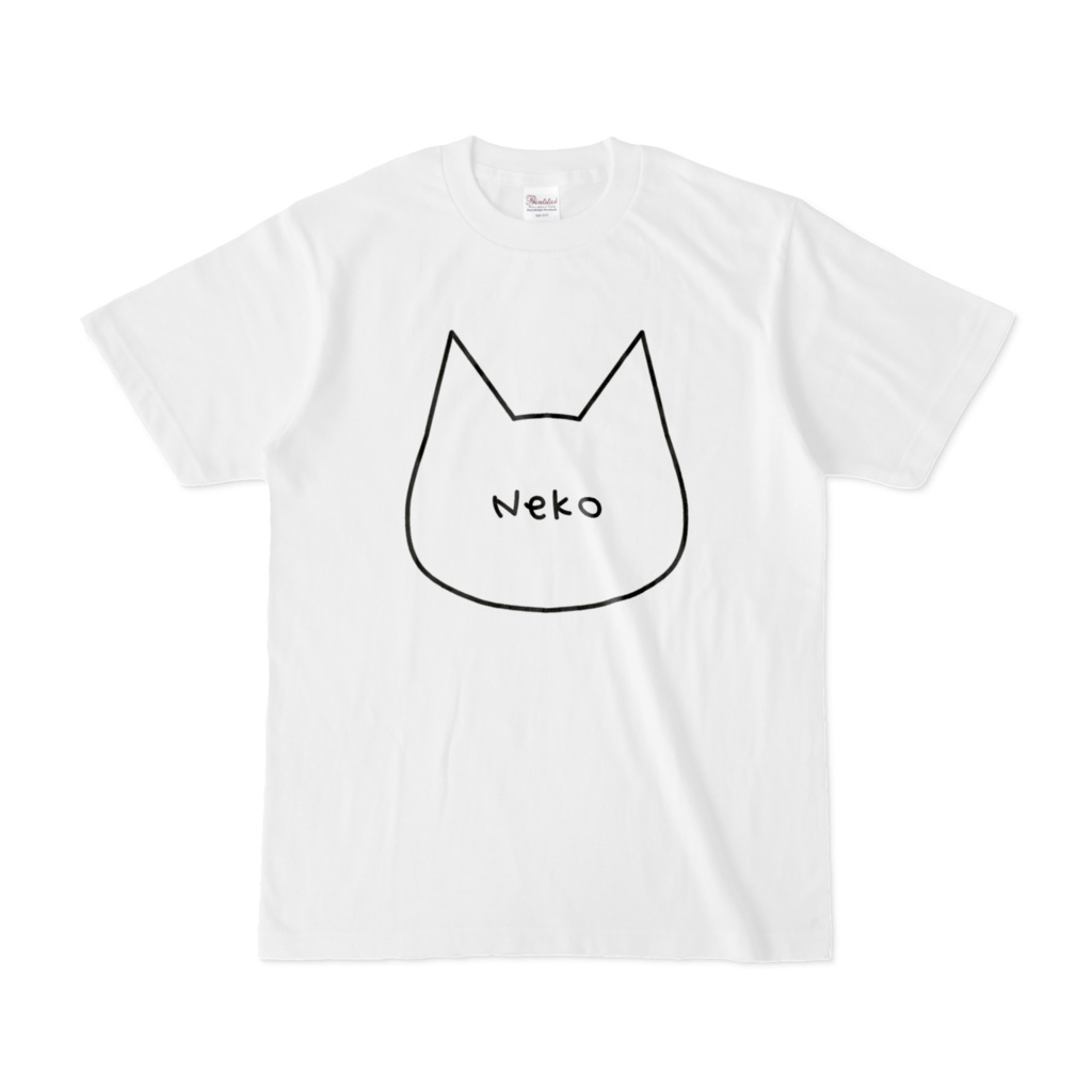 【ホワイト】シンプルでかわいい猫柄Tシャツ 男女兼用 レディース メンズ ユニセックス