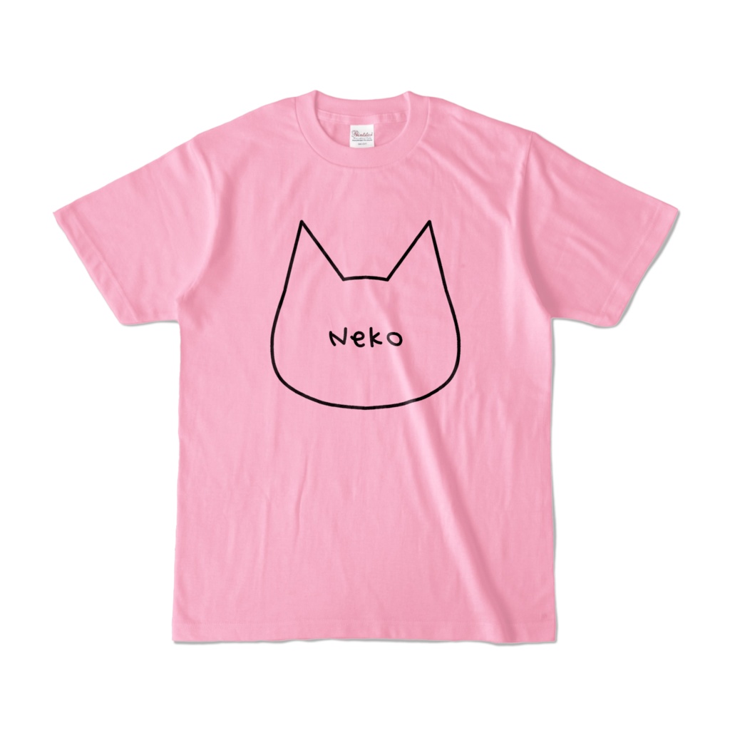 【ピーチ】シンプルでかわいい猫柄Tシャツ 男女兼用 レディース メンズ ユニセックス