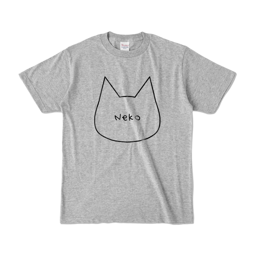 【杢グレー】シンプルでかわいい猫柄Tシャツ 男女兼用 レディース メンズ ユニセックス