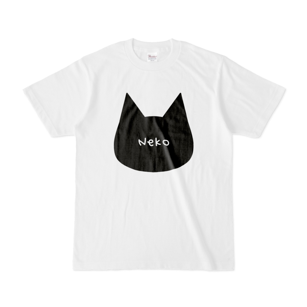 【ホワイト】シンプルでかわいい猫柄Tシャツ 黒猫 男女兼用 レディース メンズ ユニセックス