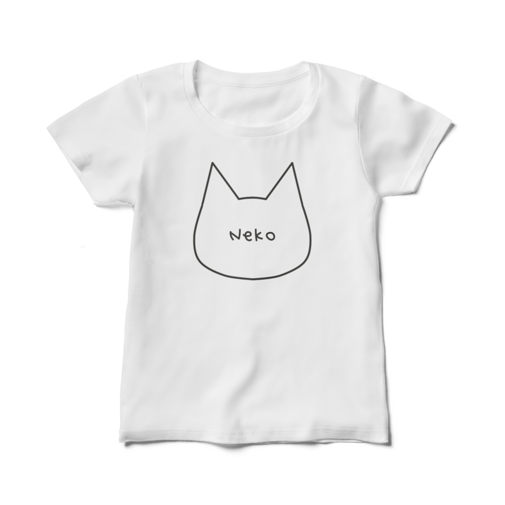 【レディース】シンプルでかわいい猫柄Tシャツ