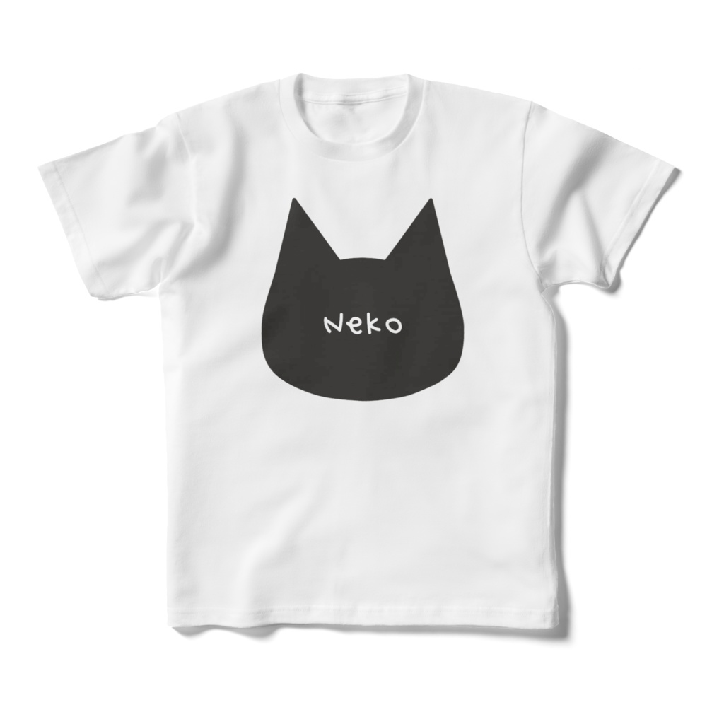 【キッズ100~160cm】シンプルでかわいい猫柄Tシャツ 黒猫