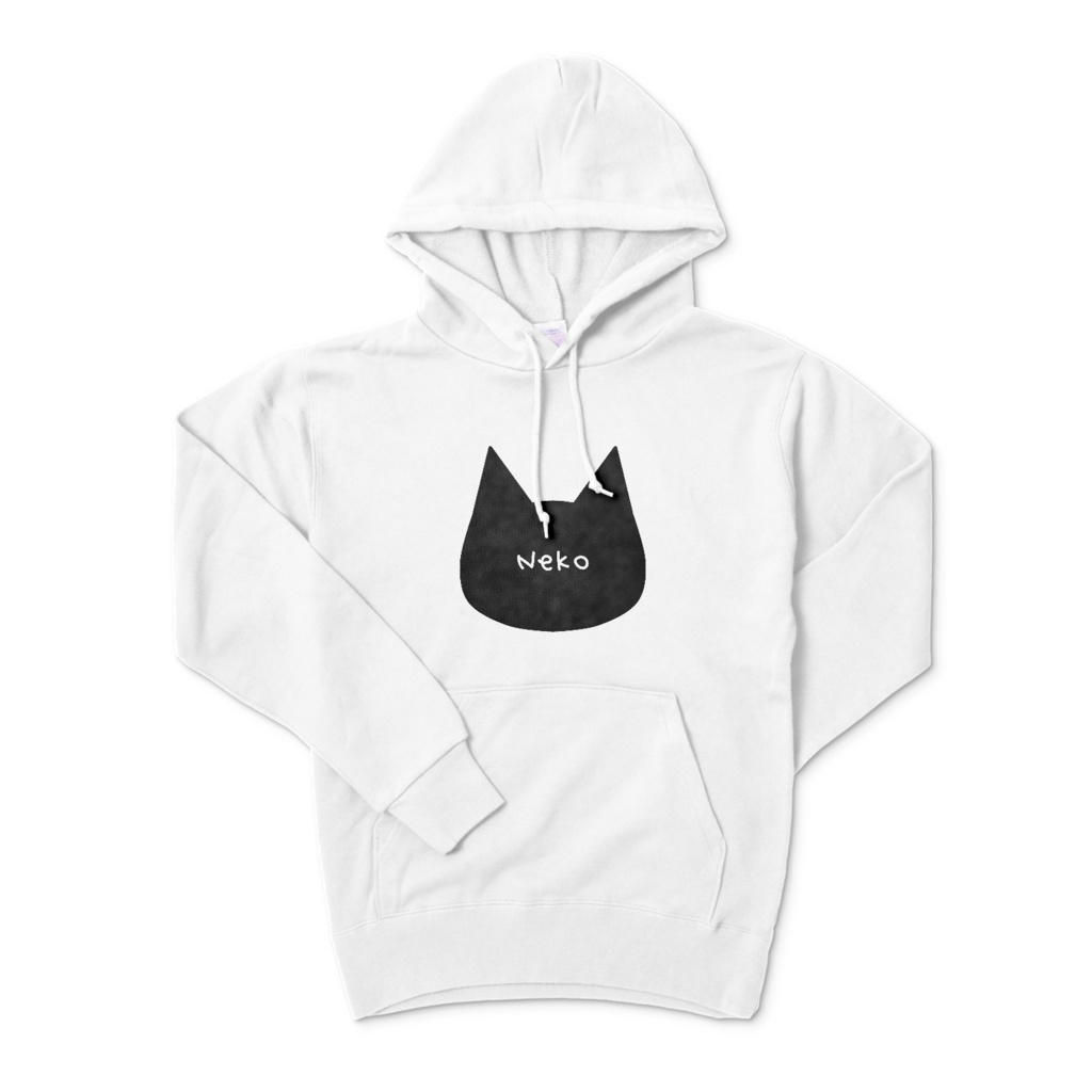 シンプルでかわいい猫柄パーカー 男女兼用 レディース メンズ ユニセックス 白猫 黒猫 ブラック/杢グレー/ホワイト/バーガンディ/ネイビー