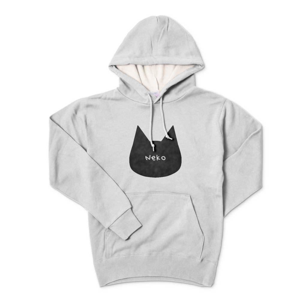 シンプルでかわいい猫柄パーカー 男女兼用 レディース メンズ ユニセックス 白猫 黒猫 ブラック/杢グレー/ホワイト/バーガンディ/ネイビー