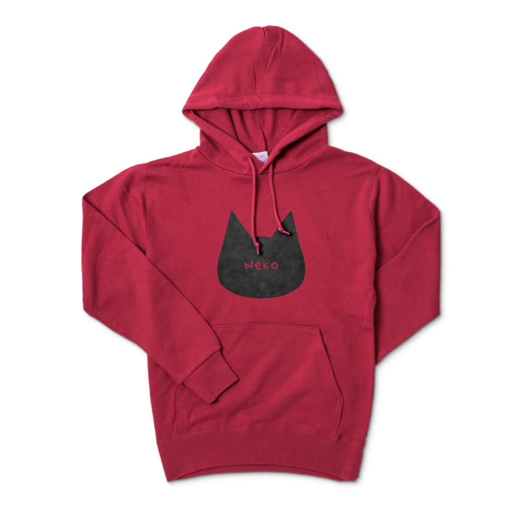 シンプルでかわいい猫柄パーカー 男女兼用 レディース メンズ ユニセックス 白猫 黒猫 ブラック/杢グレー/ホワイト/バーガンディ/ネイビー