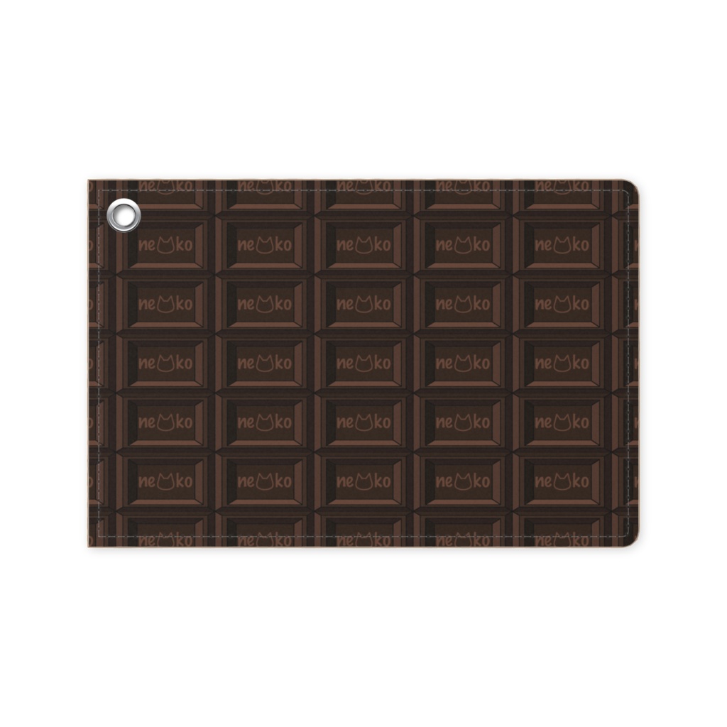 可愛い猫柄のチョコレート 板チョコ風パスケース 通勤 通学 ICカード入れ