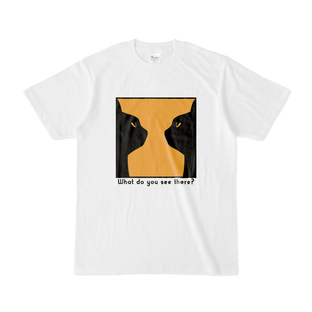 トリックアート？ルビンの猫Tシャツ「What do you see there?」