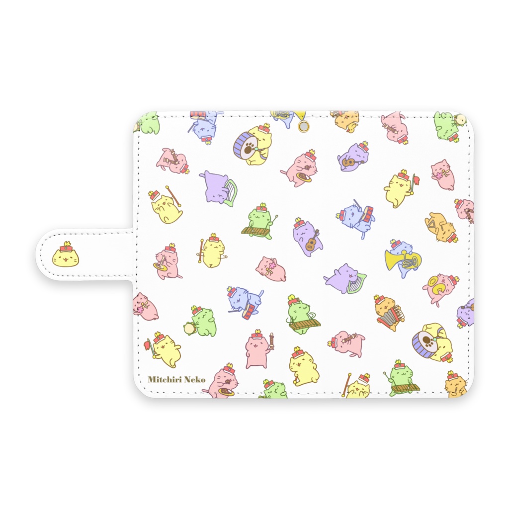 Androidケース_みっちりねこマーチ(白)