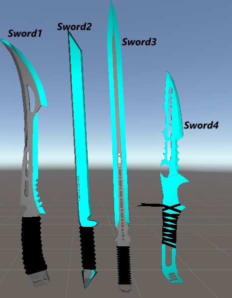 Blue sword/knife pack1