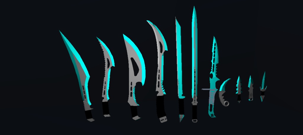 Blue sword/knife pack1