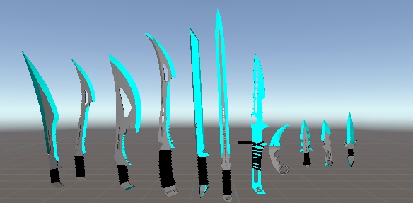 Blue sword/knife pack1