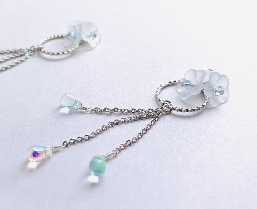 夏桜のピアス・シルバー(イヤリング変更可)