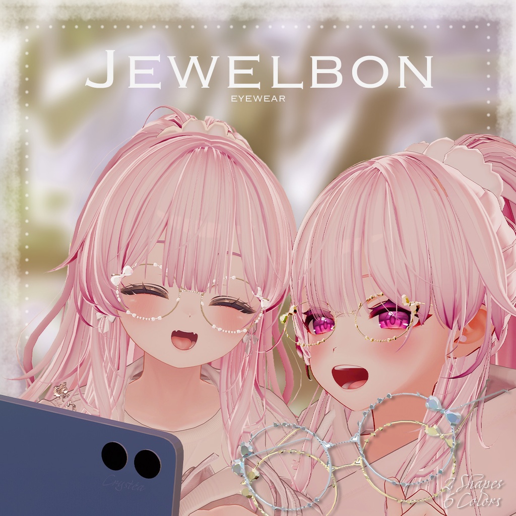 2形6色🎀キラキラ宝石めがね "Jewelbon"💎