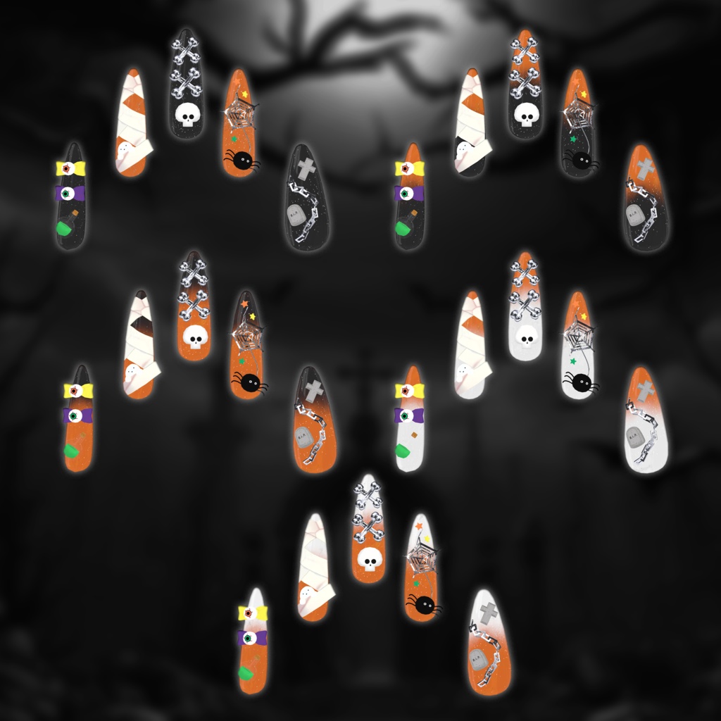 【🎃7アバター対応🎃】ハッピーハッピーハロウィンネイル👻