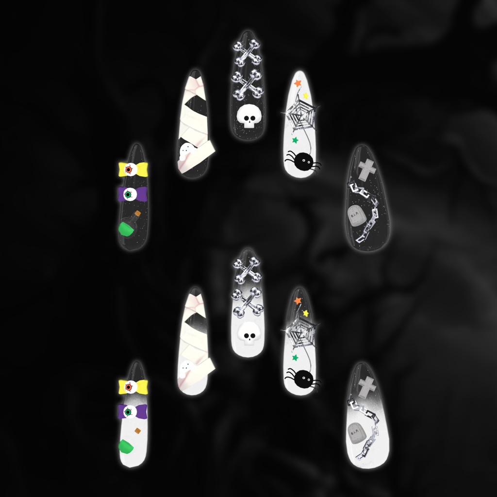 【🎃7アバター対応🎃】ハッピーハッピーハロウィンネイル👻