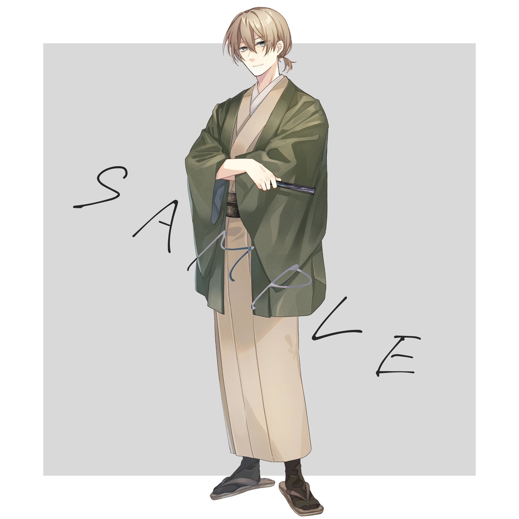 【立ち絵素材】着物男性【表情差分8種】