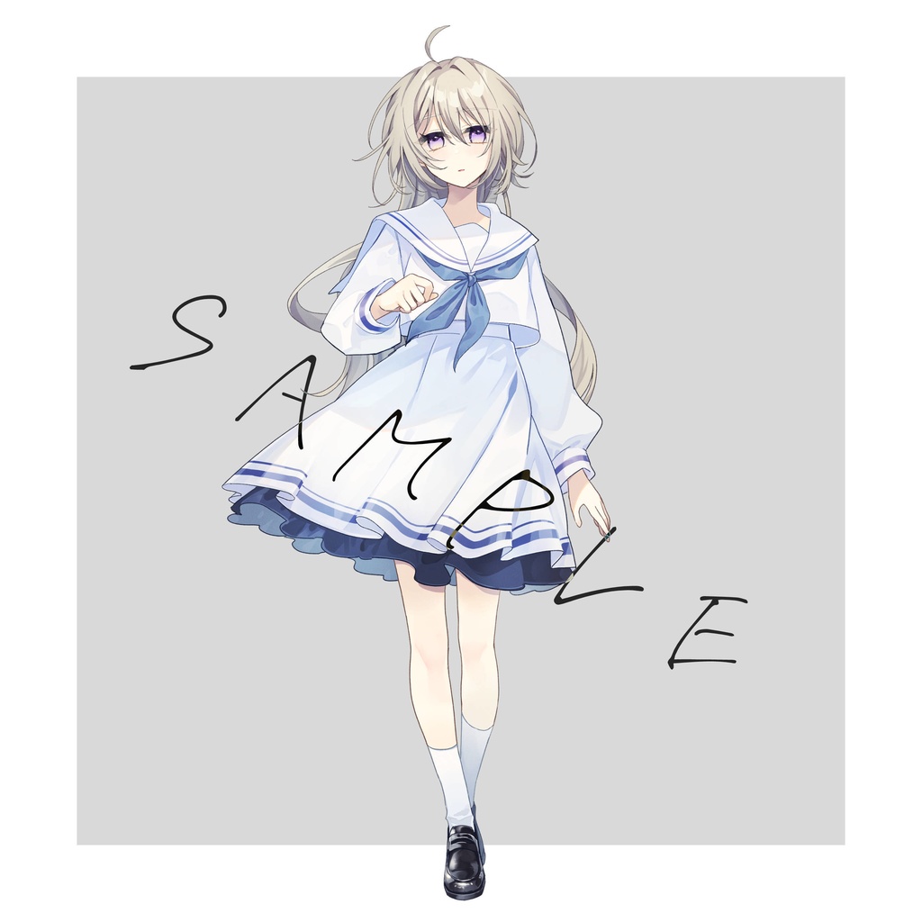 【立ち絵素材】白セーラー少女【表情差分8種】